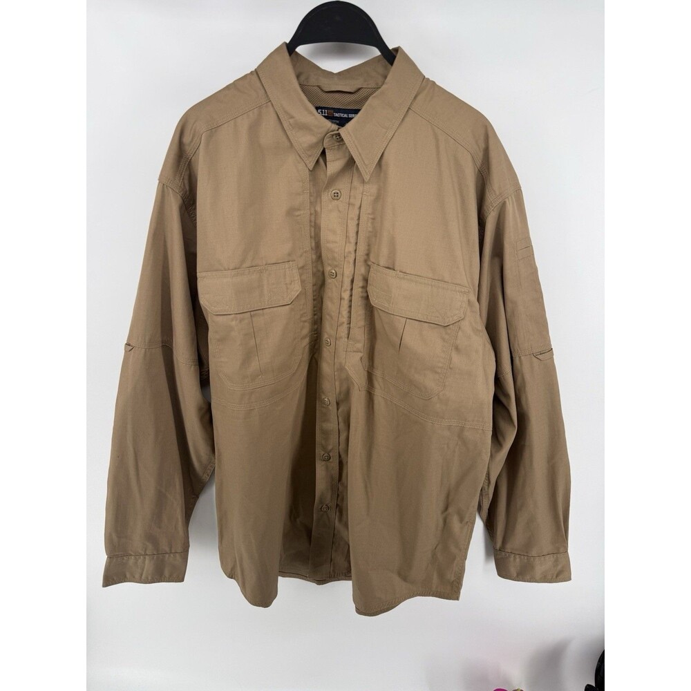 5.11 Tactical Series Mens Large Khaki Conceal Shirt Vented Button Up